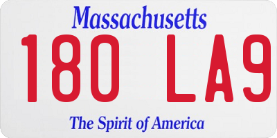 MA license plate 180LA9