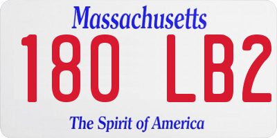 MA license plate 180LB2