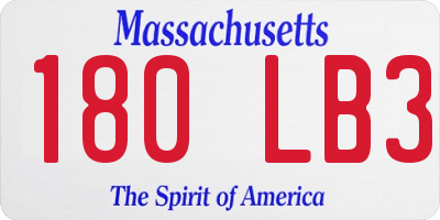 MA license plate 180LB3