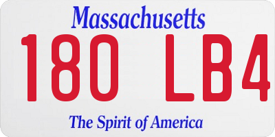 MA license plate 180LB4