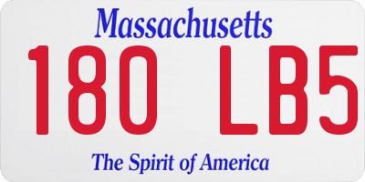 MA license plate 180LB5