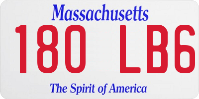 MA license plate 180LB6
