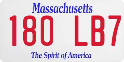 MA license plate 180LB7