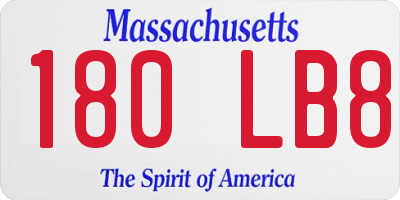 MA license plate 180LB8