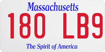 MA license plate 180LB9