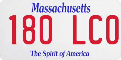 MA license plate 180LC0