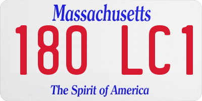 MA license plate 180LC1