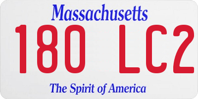 MA license plate 180LC2