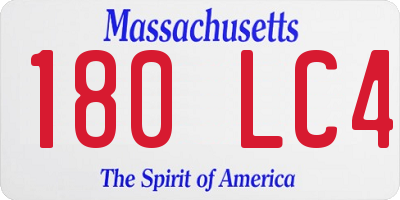 MA license plate 180LC4