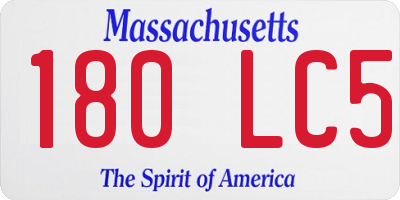 MA license plate 180LC5