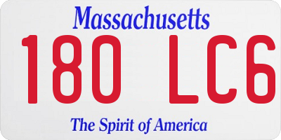 MA license plate 180LC6