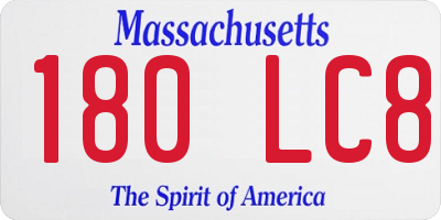 MA license plate 180LC8
