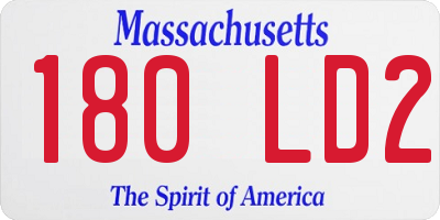 MA license plate 180LD2