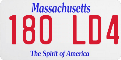 MA license plate 180LD4