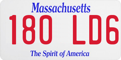 MA license plate 180LD6