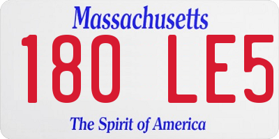 MA license plate 180LE5