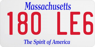 MA license plate 180LE6