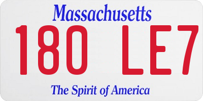 MA license plate 180LE7