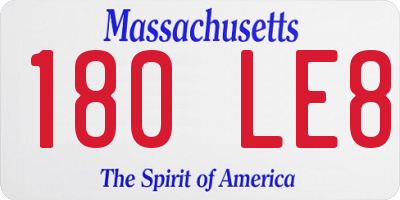 MA license plate 180LE8