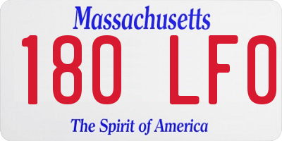 MA license plate 180LF0