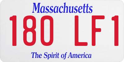 MA license plate 180LF1