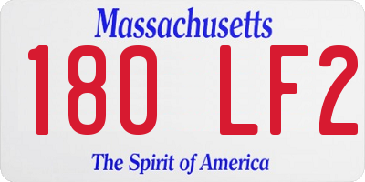 MA license plate 180LF2