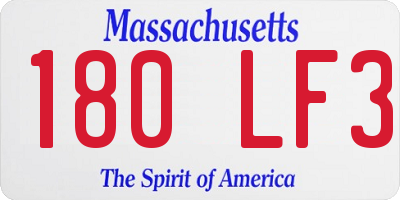 MA license plate 180LF3