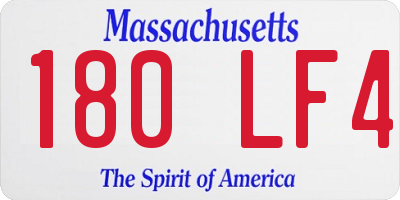 MA license plate 180LF4