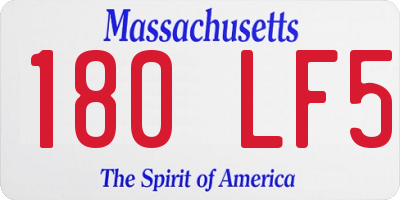 MA license plate 180LF5