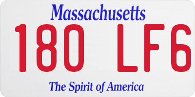 MA license plate 180LF6