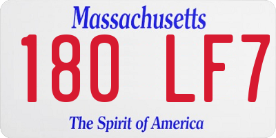 MA license plate 180LF7