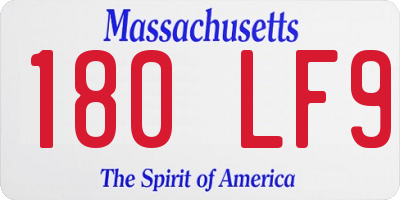 MA license plate 180LF9