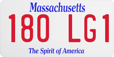 MA license plate 180LG1