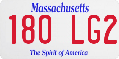 MA license plate 180LG2