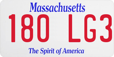 MA license plate 180LG3