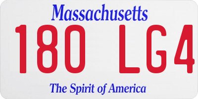 MA license plate 180LG4