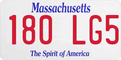 MA license plate 180LG5