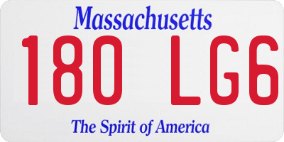 MA license plate 180LG6