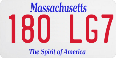 MA license plate 180LG7