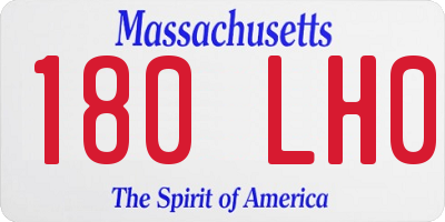 MA license plate 180LH0