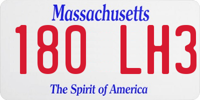 MA license plate 180LH3