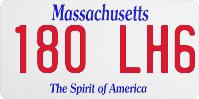 MA license plate 180LH6
