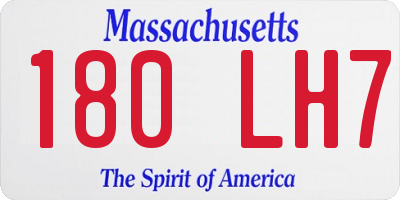 MA license plate 180LH7