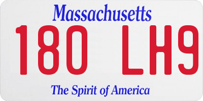 MA license plate 180LH9