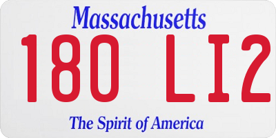 MA license plate 180LI2