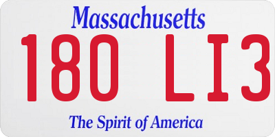 MA license plate 180LI3