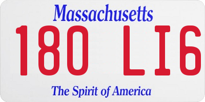 MA license plate 180LI6