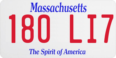 MA license plate 180LI7