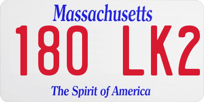 MA license plate 180LK2