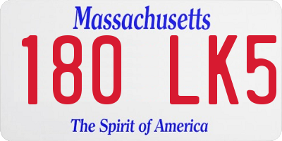 MA license plate 180LK5